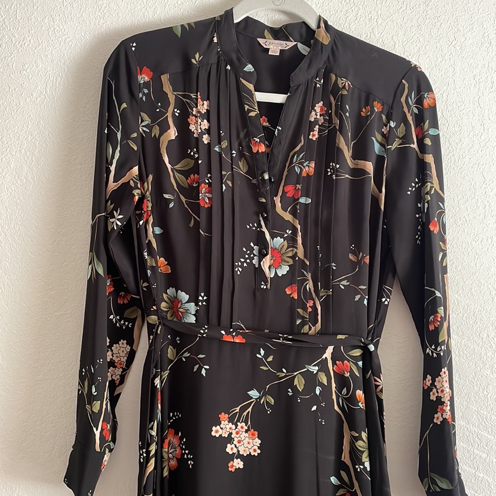 Nanette Lepore black floral dress- like new size 4